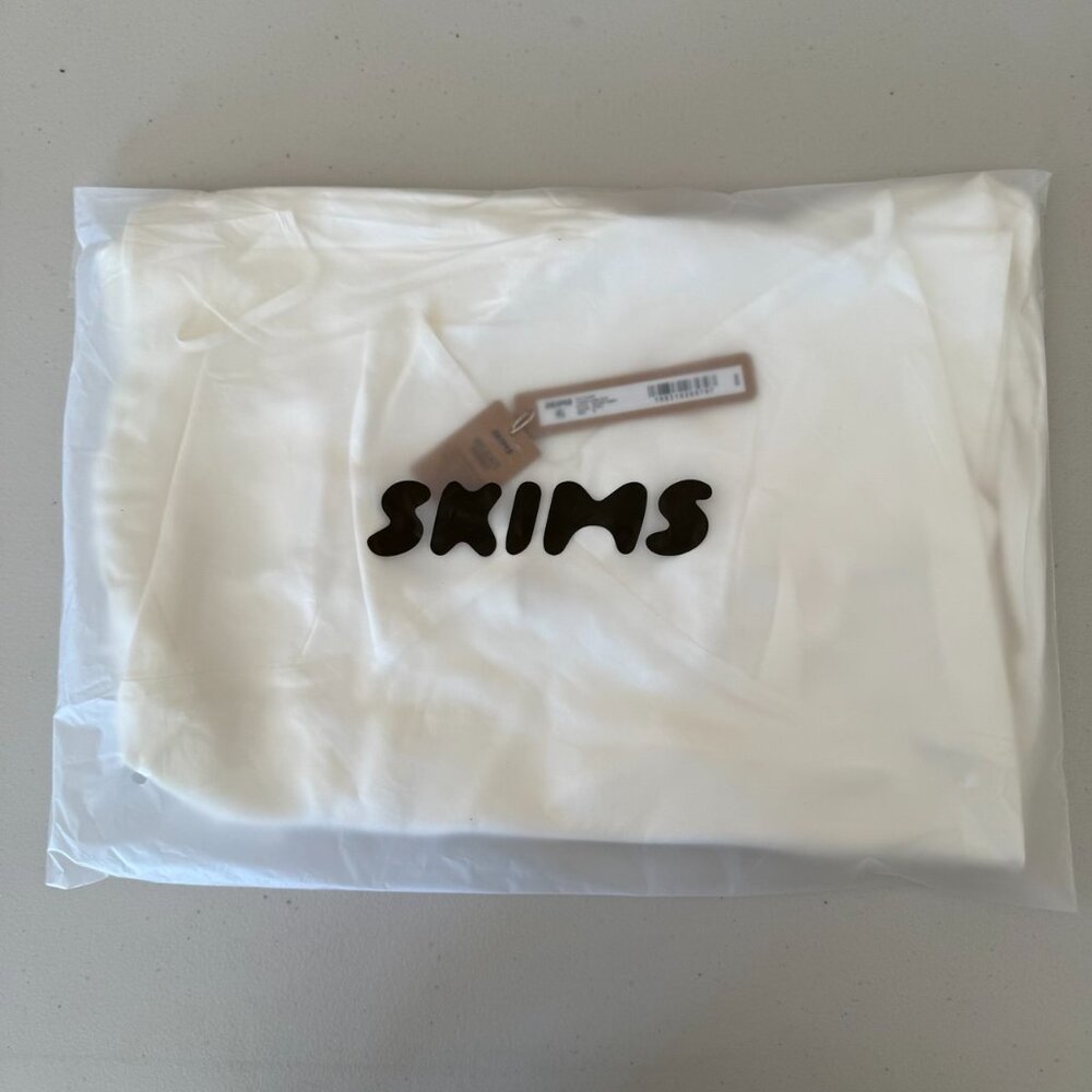 Skims silk sleep v neck long slip ivory Size Medium